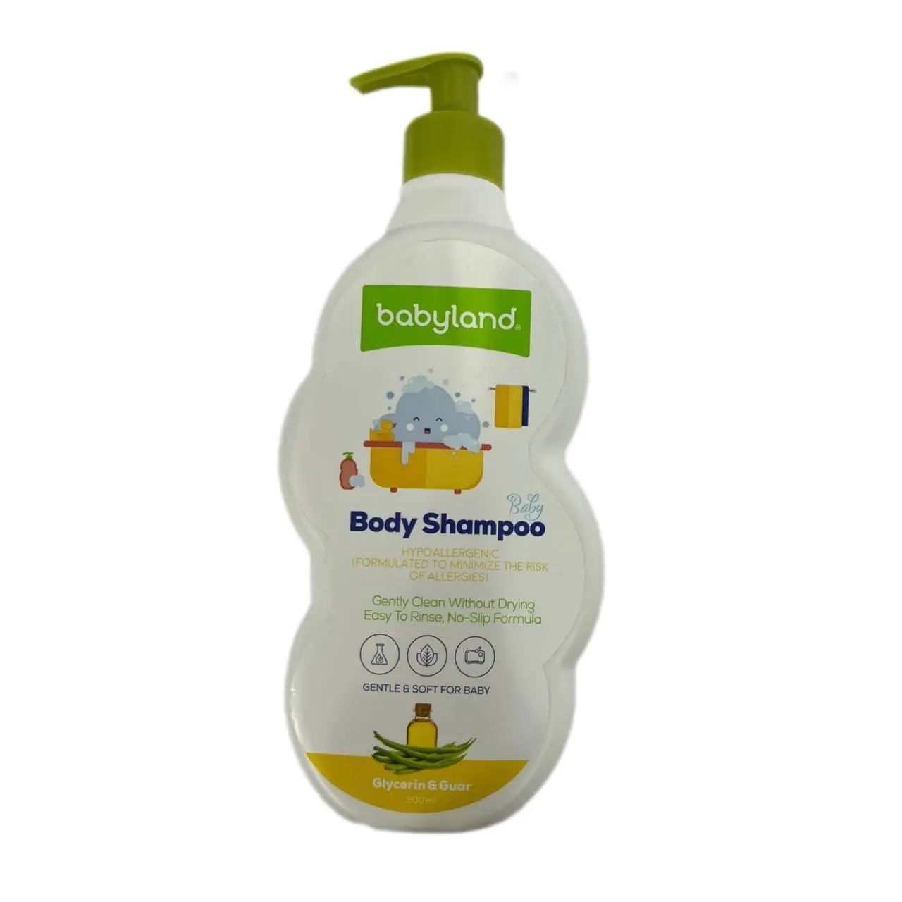 شامپو بدن بی بی لند با عصاره گلیسیرین و گوار حجم 500 میل